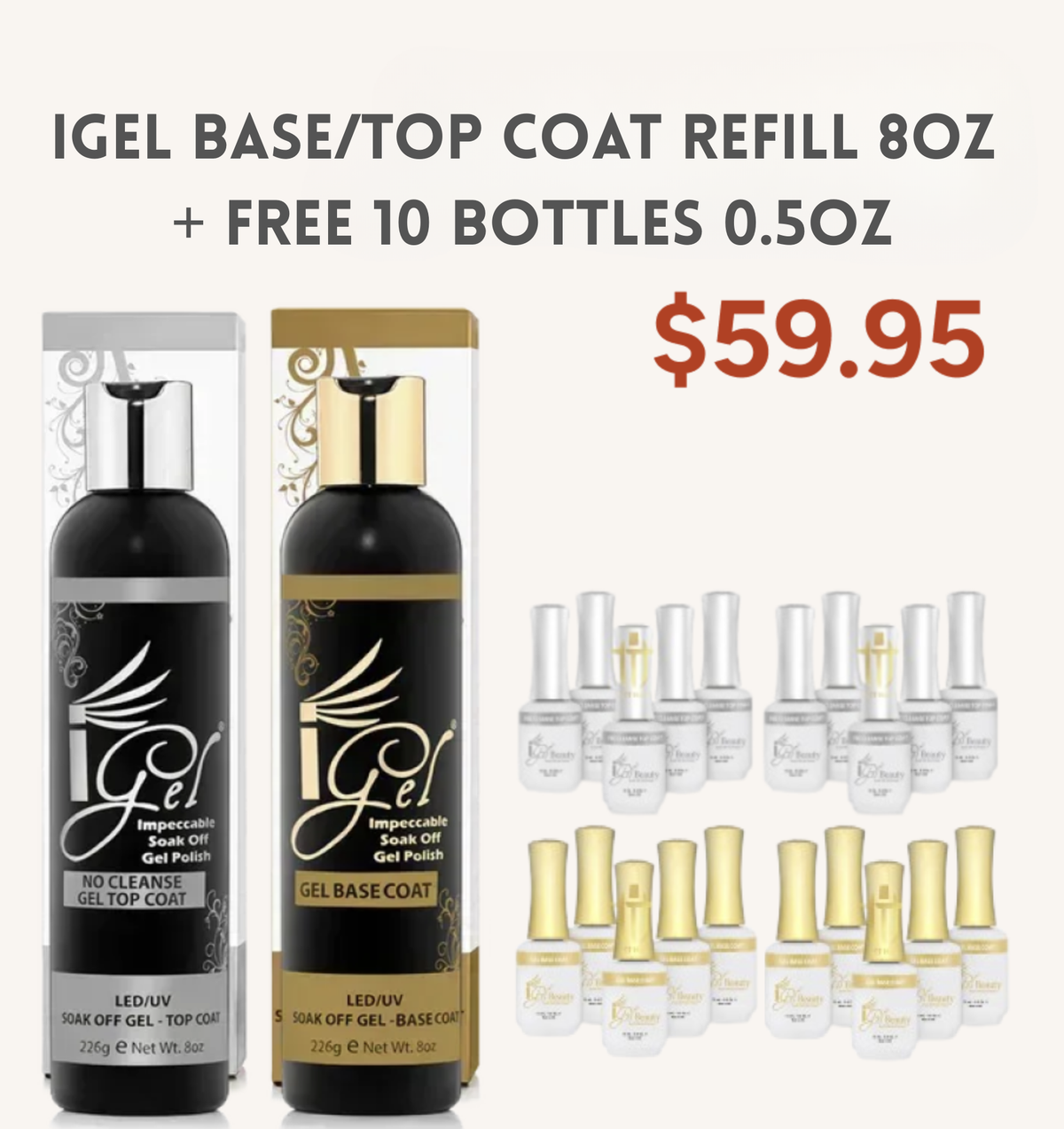 Base Top Gel & Regular (Buy 1 Give 12)