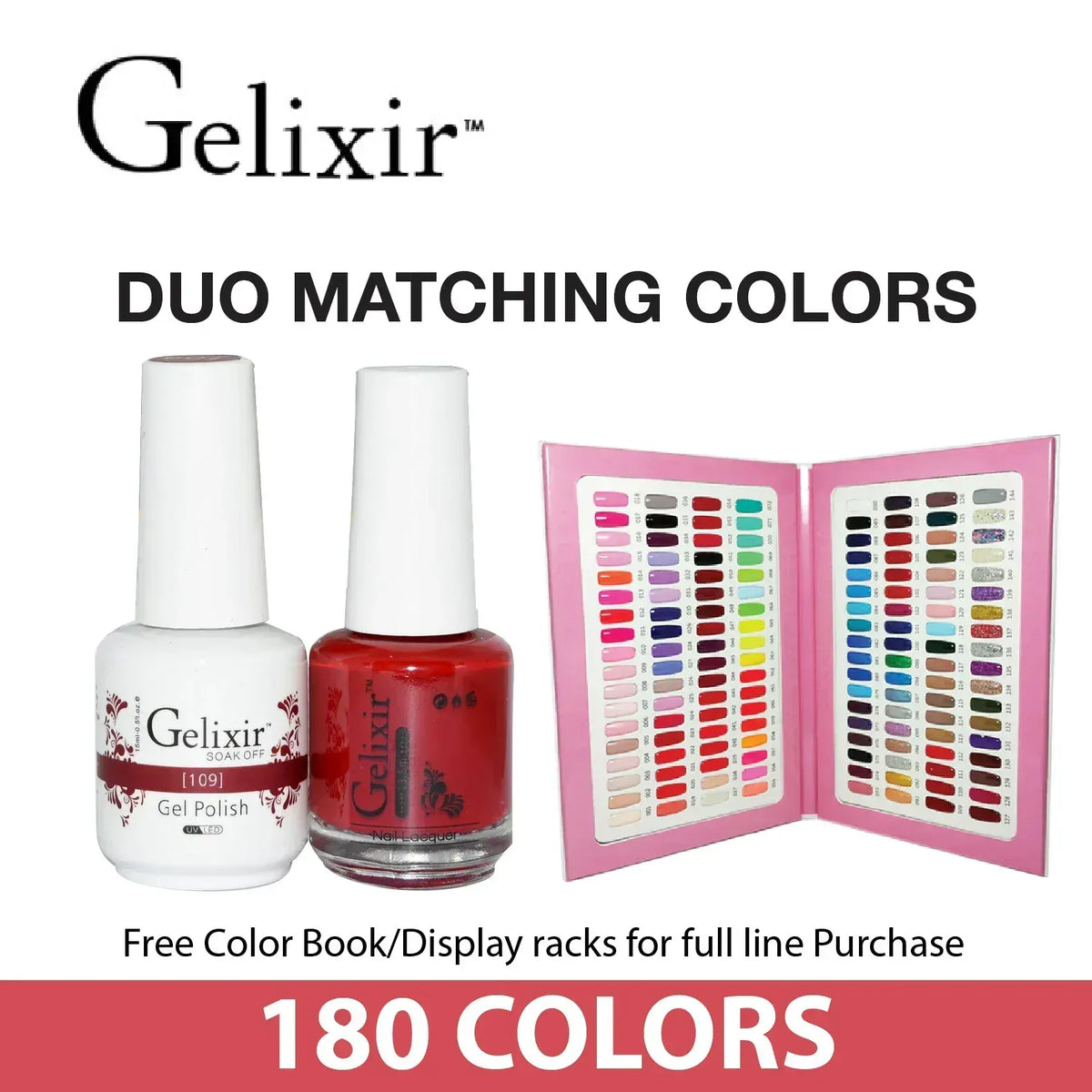 Gelixir 146 Gelixir Duo Matching Gel Polish - Whole Line 180 colors - Free Sample ...