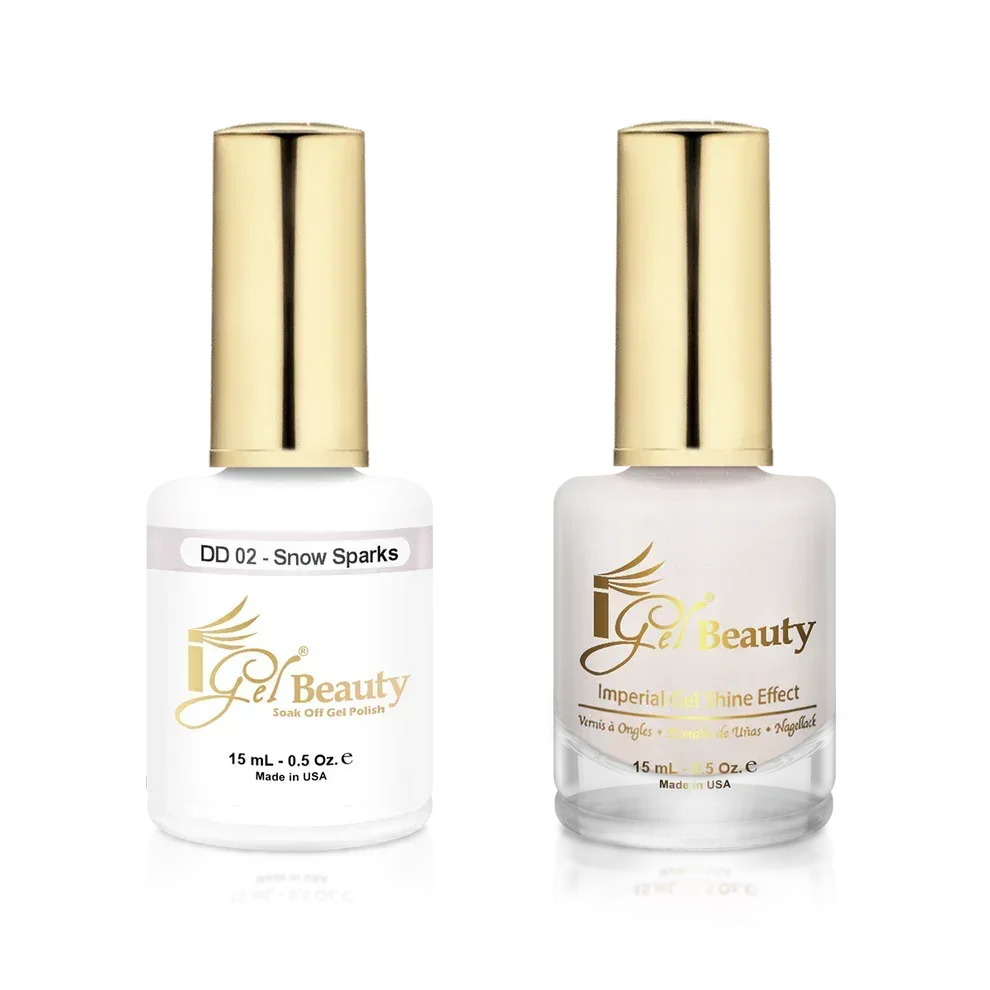 iGel Matching Duo Gel Polish 0.5oz - #002 Snow Sparks - TTT Nails Supply
