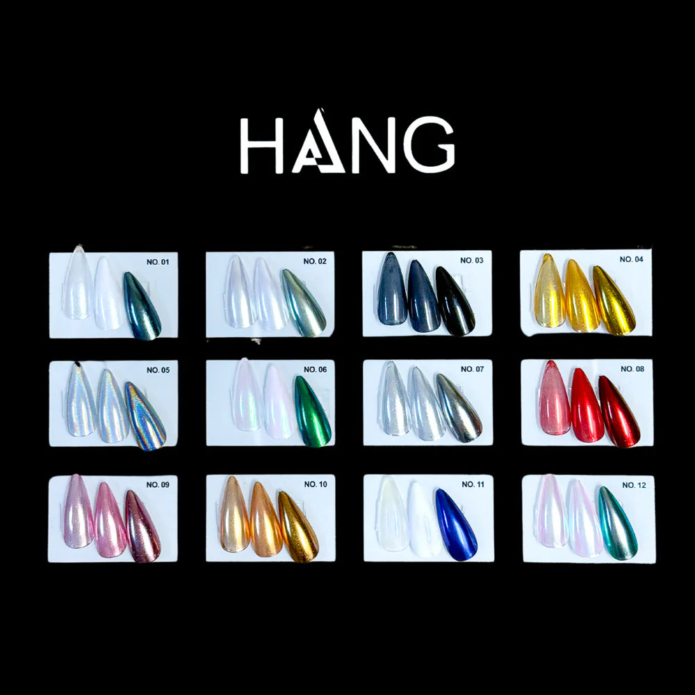 HANG Chrome Powder - 12 Color Collection (#01 to #12) + Free Display