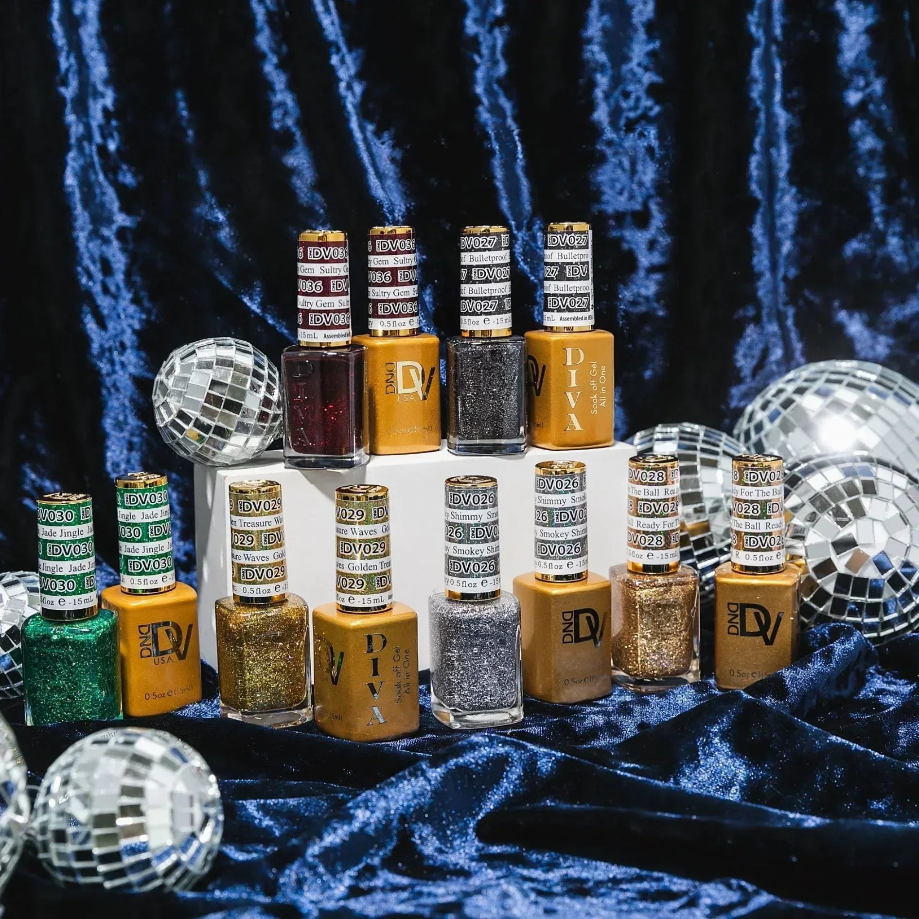 DND DIVA Swatch #01 - Mirrorball Collection 36 colors (#01 - #36) - TTT Nails Supply