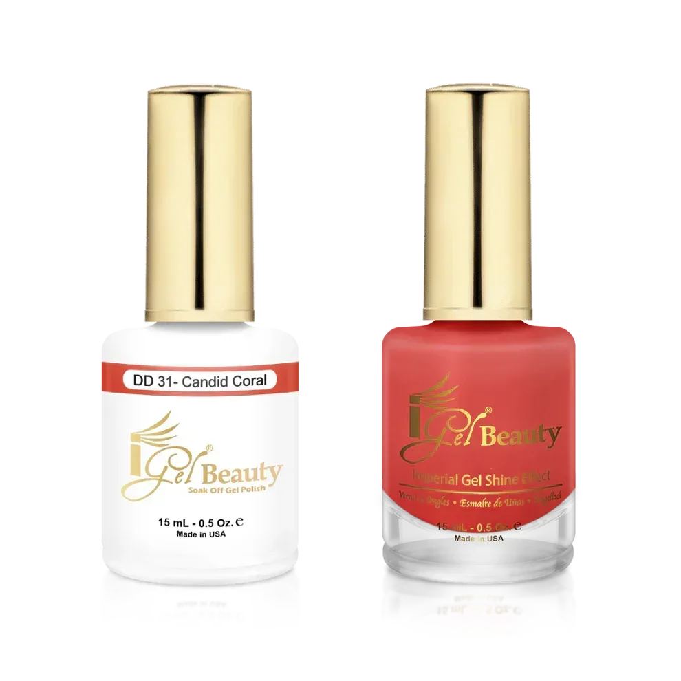 iGel Matching Duo Gel Polish 0.5oz - #031 Candid Coral - TTT Nails Supply