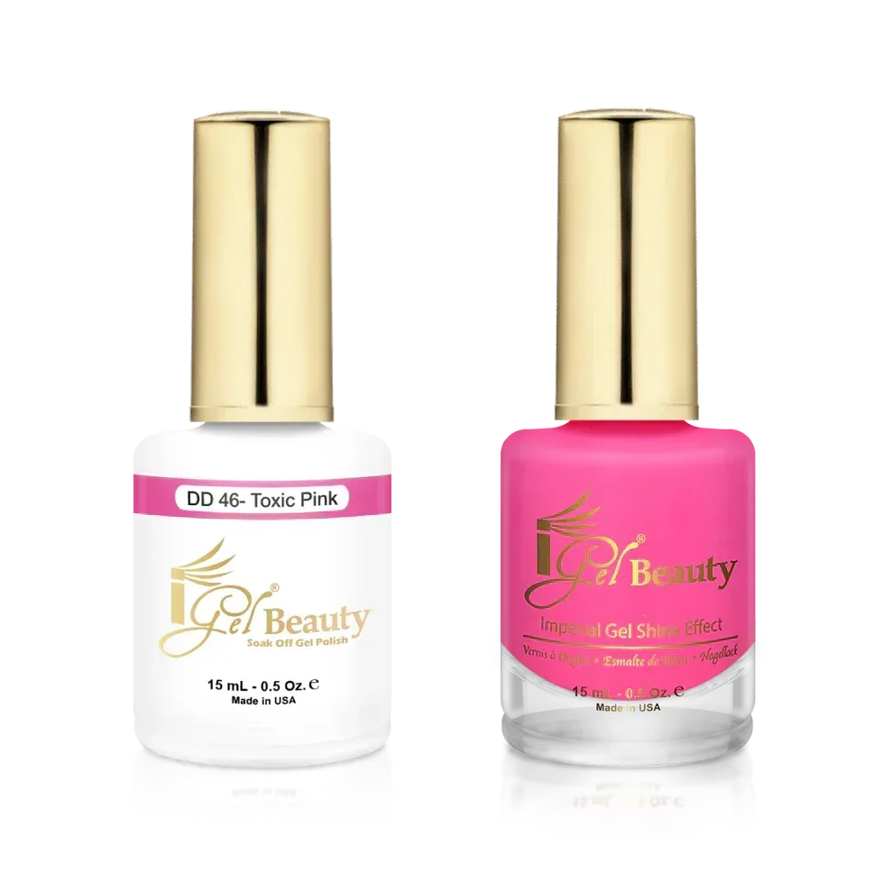 iGel Matching Duo Gel Polish 0.5oz - #046 Toxic Pink - TTT Nails Supply