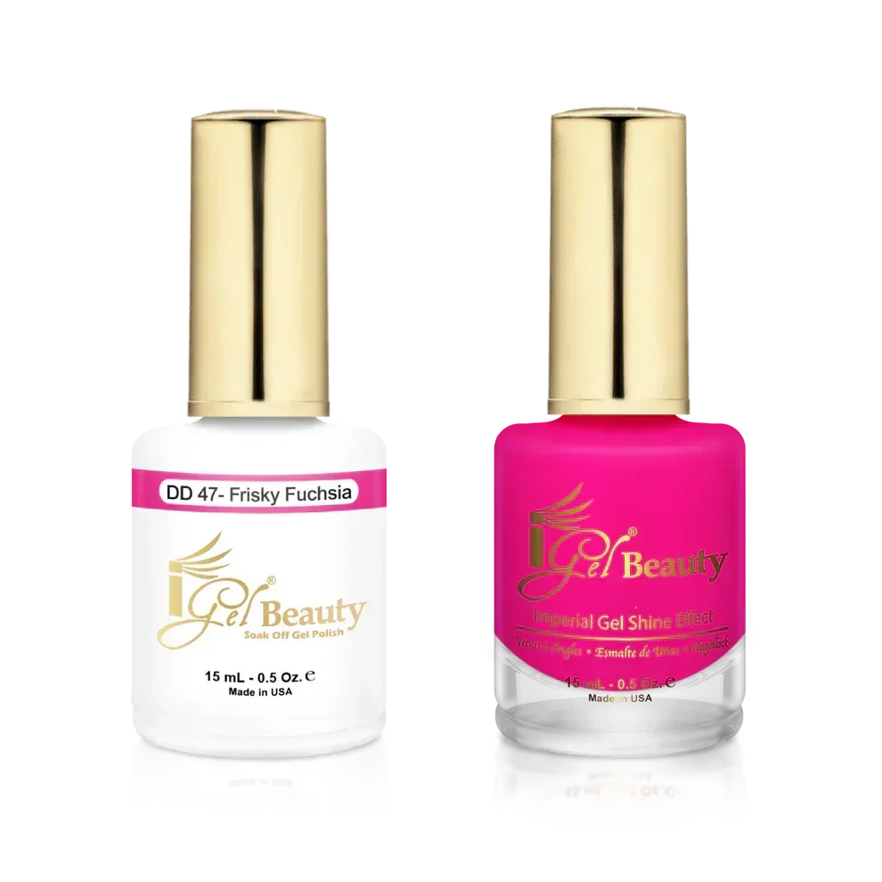 iGel Matching Duo Gel Polish 0.5oz - #047 Frisky Fuchsia - TTT Nails Supply