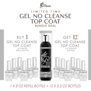 IGEL Gel Top Coat No Cleanse (No Wipe) Refill 8oz & 12 Bottles 0.5oz - TTT Nails Supply