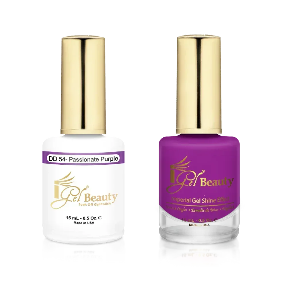 iGel Matching Duo Gel Polish 0.5oz - #054 Passionate Purple - TTT Nails Supply