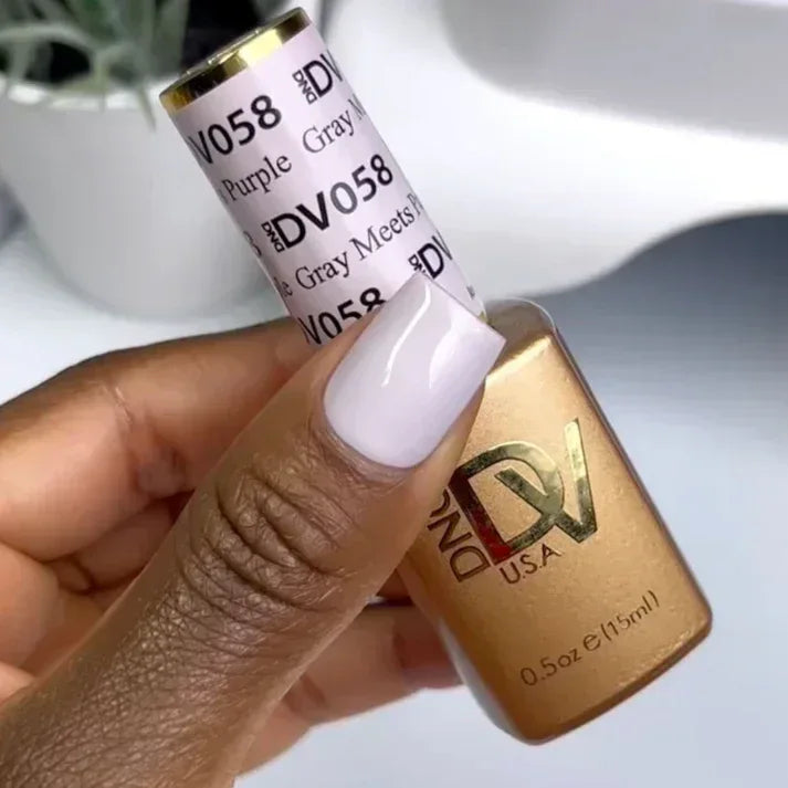 DND DIVA Duo Matching Color - #058 Grey Meets Purple - TTT Nails Supply