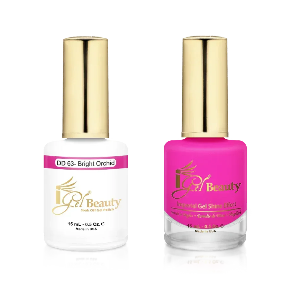 iGel Matching Duo Gel Polish 0.5oz - #063 Shocking Pink - TTT Nails Supply