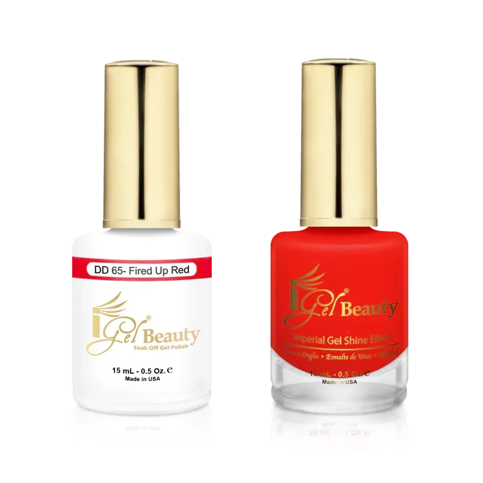 iGel Matching Duo Gel Polish 0.5oz - #065 Fired Up Red - TTT Nails Supply