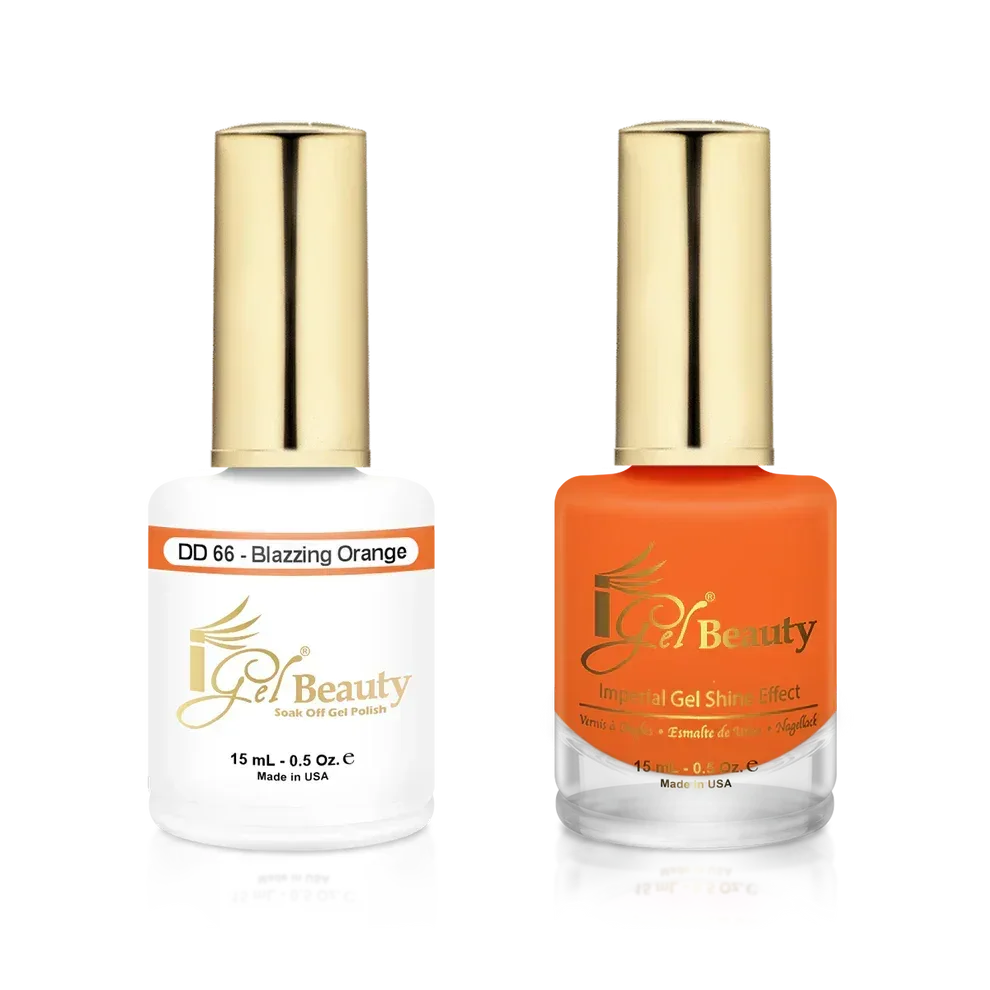 iGel Matching Duo Gel Polish 0.5oz - #066 Blazzing Orange - TTT Nails Supply