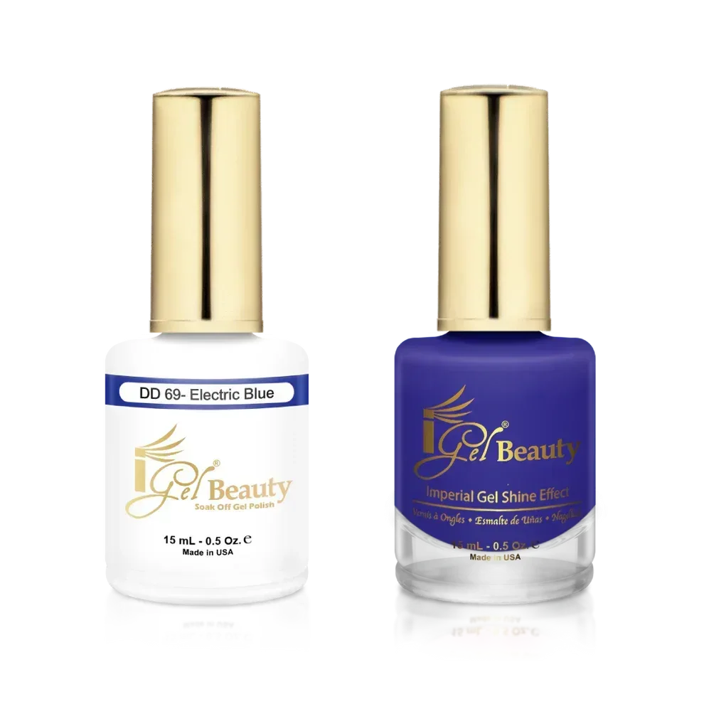 iGel Matching Duo Gel Polish 0.5oz - #069 Electric Blue - TTT Nails Supply