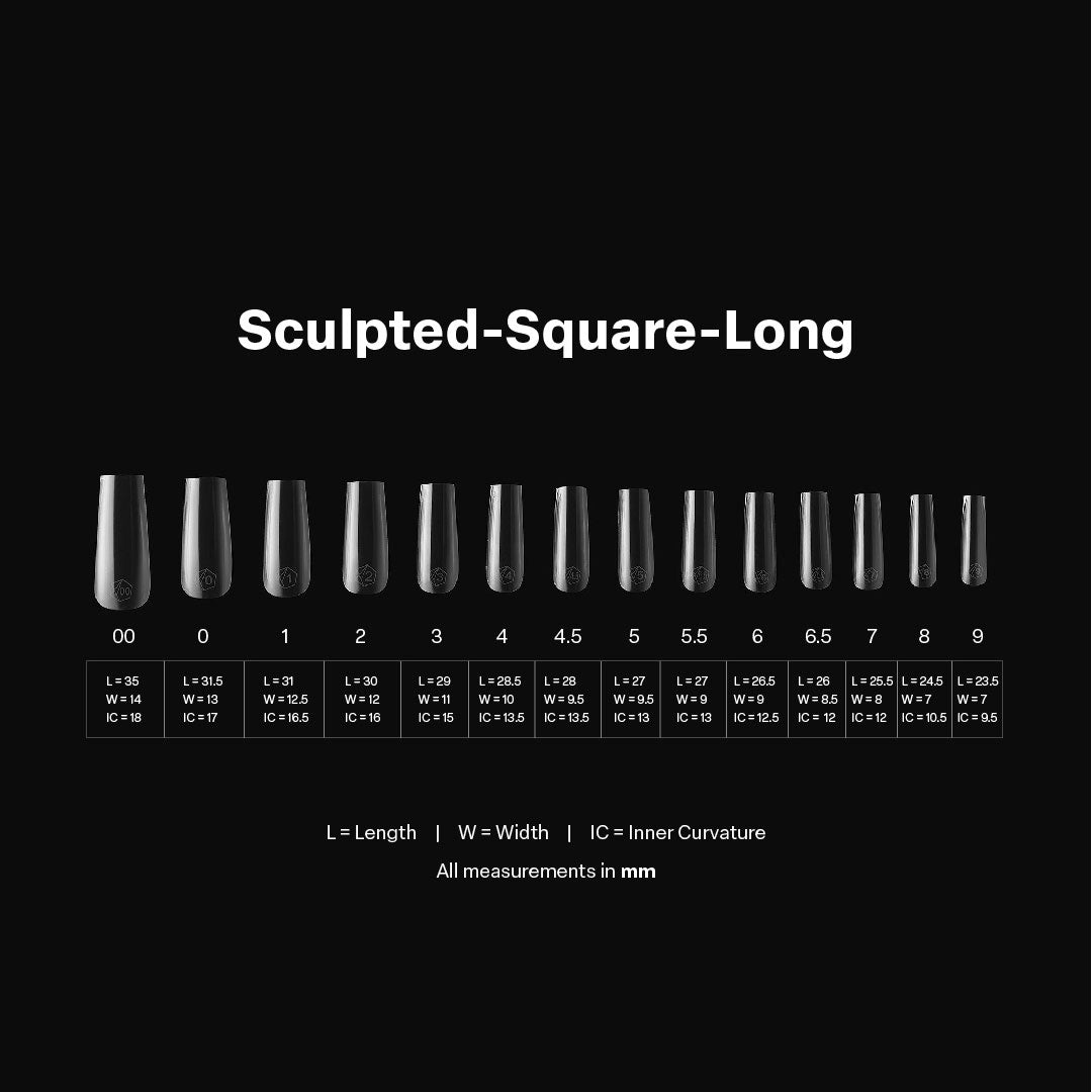 APRES Gel-X Tips 2.0 - Sculpted Square Long #L (600pcs Box of Tips 14 sizes)