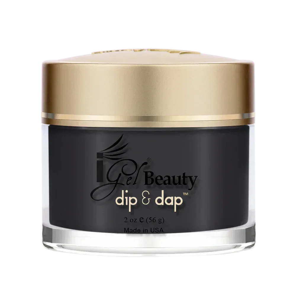 iGel Dip & Dap 2in1 Powder 2oz - #073 At Midnight (BLACK) - TTT Nails Supply