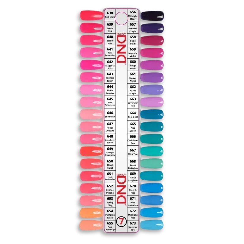 DND Swatch #07 - 36 colors (#638 - #673) - TTT Nails Supply
