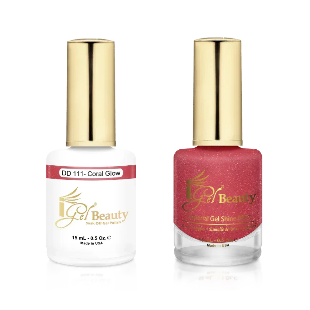 iGel Matching Duo Gel Polish 0.5oz - #111 Coral Glow - TTT Nails Supply