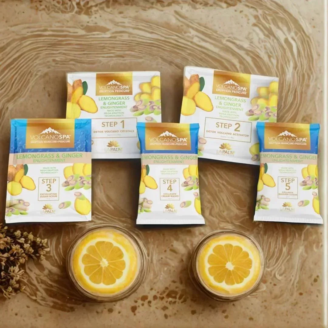 La Palm Volcano Spa Pedicure 6-Step - Enlightenment: Lemongrass & Ginger (Case 36pcs) - TTT Nails Supply