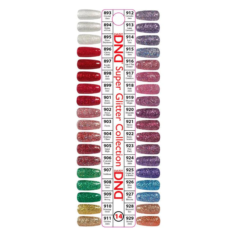 DND Swatch #14 - Super Glitter Collection 36 colors (#893 - #929)