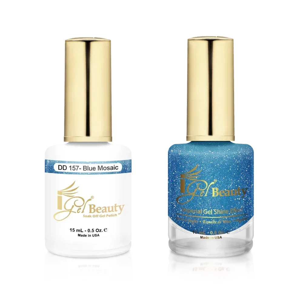 iGel Matching Duo Gel Polish 0.5oz - #157 Blue Mosaic - TTT Nails Supply