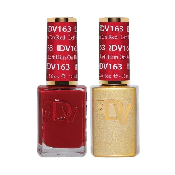 DND DIVA Duo Matching Color - #163 Left Him On Red - TTT Nails Supply