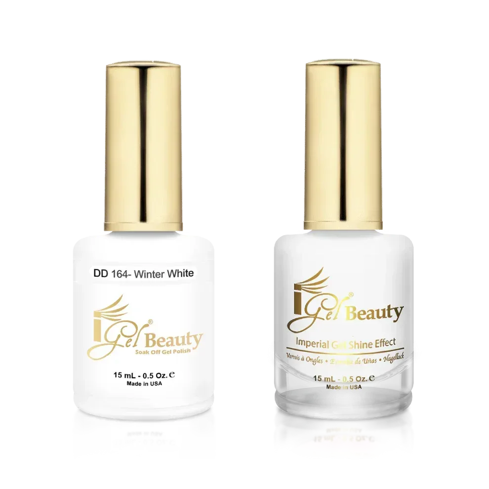 iGel Matching Duo Gel Polish 0.5oz - #164 Winter White (SOFT WHITE) - TTT Nails Supply