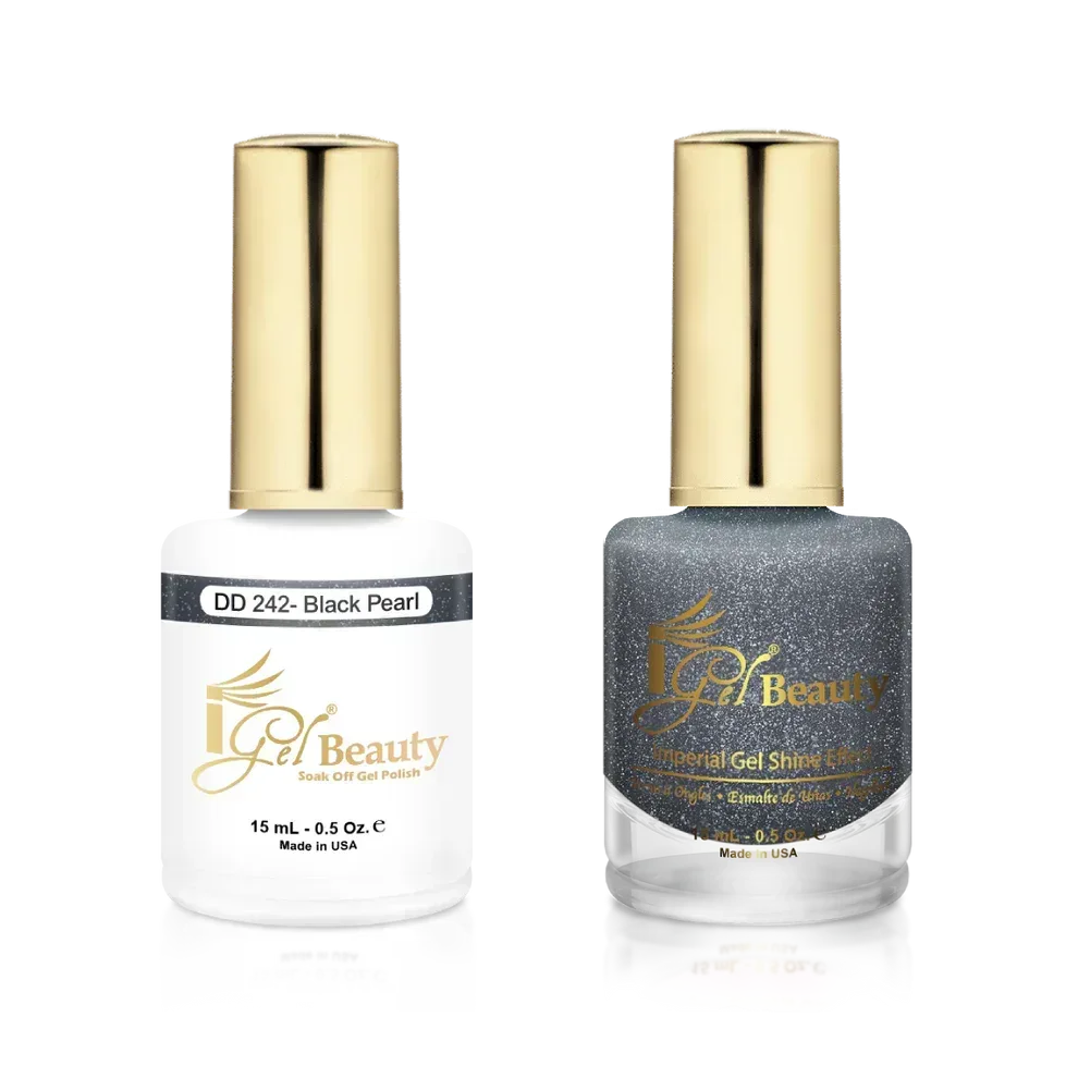 iGel Matching Duo Gel Polish 0.5oz - #242 Black Pearl - TTT Nails Supply