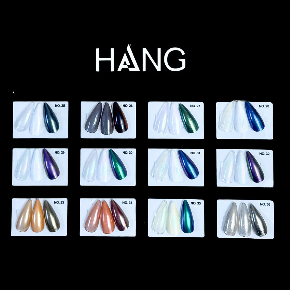 HANG Chrome Powder - 12 Color Collection (#25 to #36) + Free Display