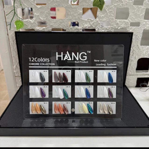 HANG Chrome Powder - 12 Color Collection (#25 to #36) + Free Display