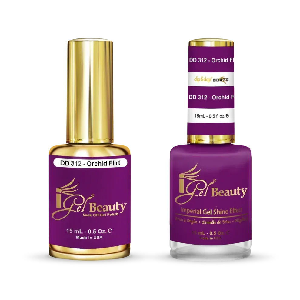 iGel Matching Duo Gel Polish 0.5oz - #312 Orchid Flirt - TTT Nails Supply