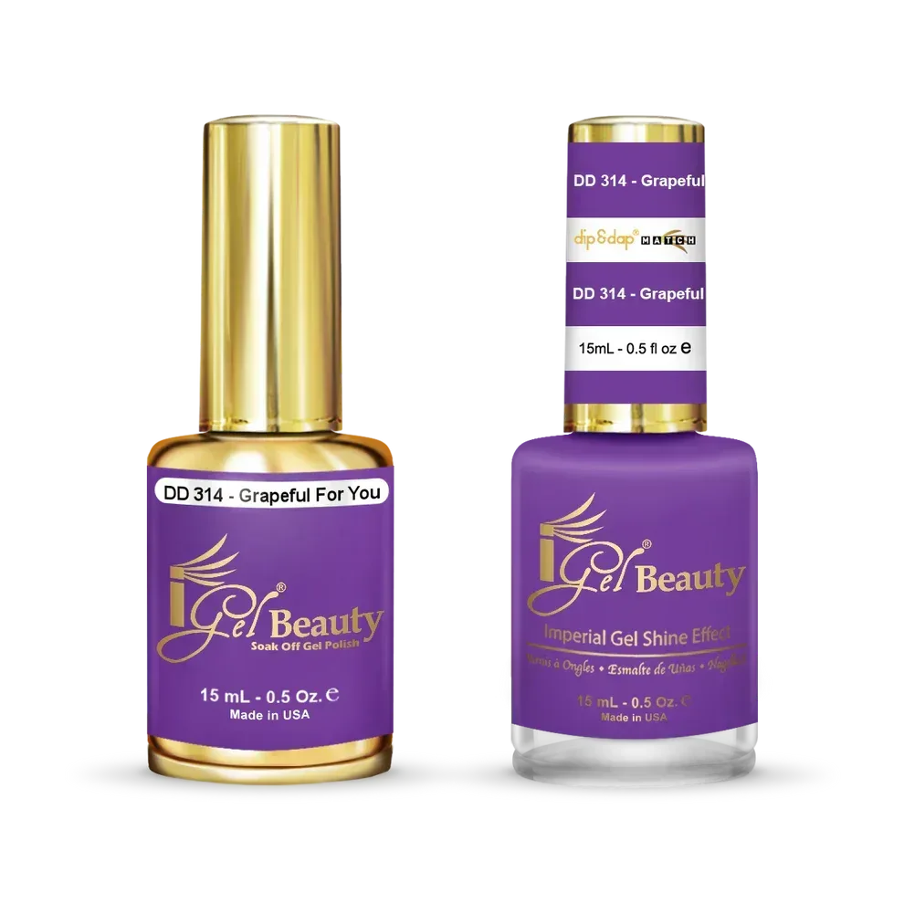 iGel Matching Duo Gel Polish 0.5oz - #314 Grapeful For You - TTT Nails Supply