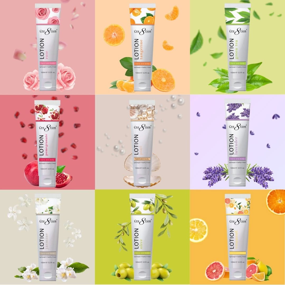 Cre8tion Hand & Body Lotion 100 ml/fl. 3.3oz - PEARL, Case 60pcs (Free Gift Box)