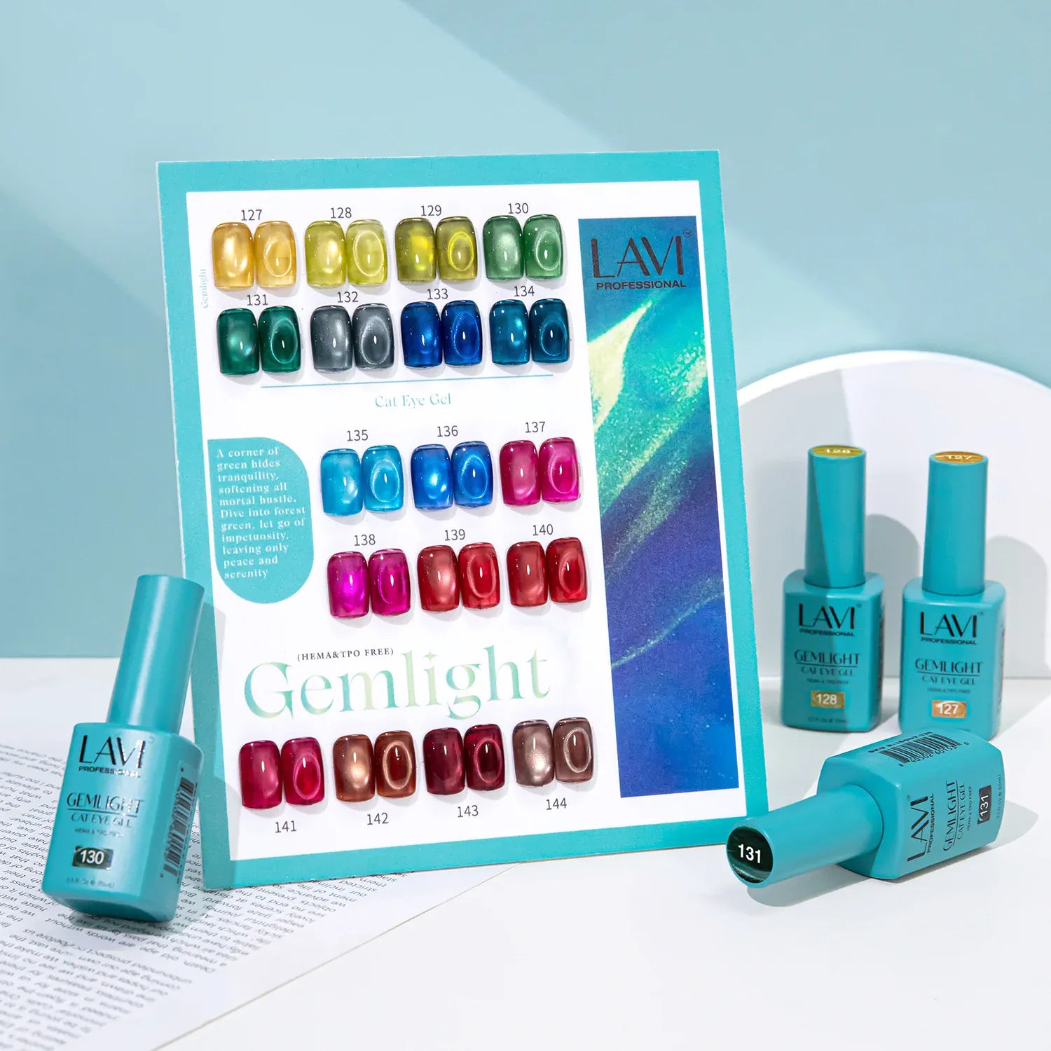 Lavi Cat Eye Gel, Gemlight Collection - 18 Colors + Free Sample & Magnet Tool