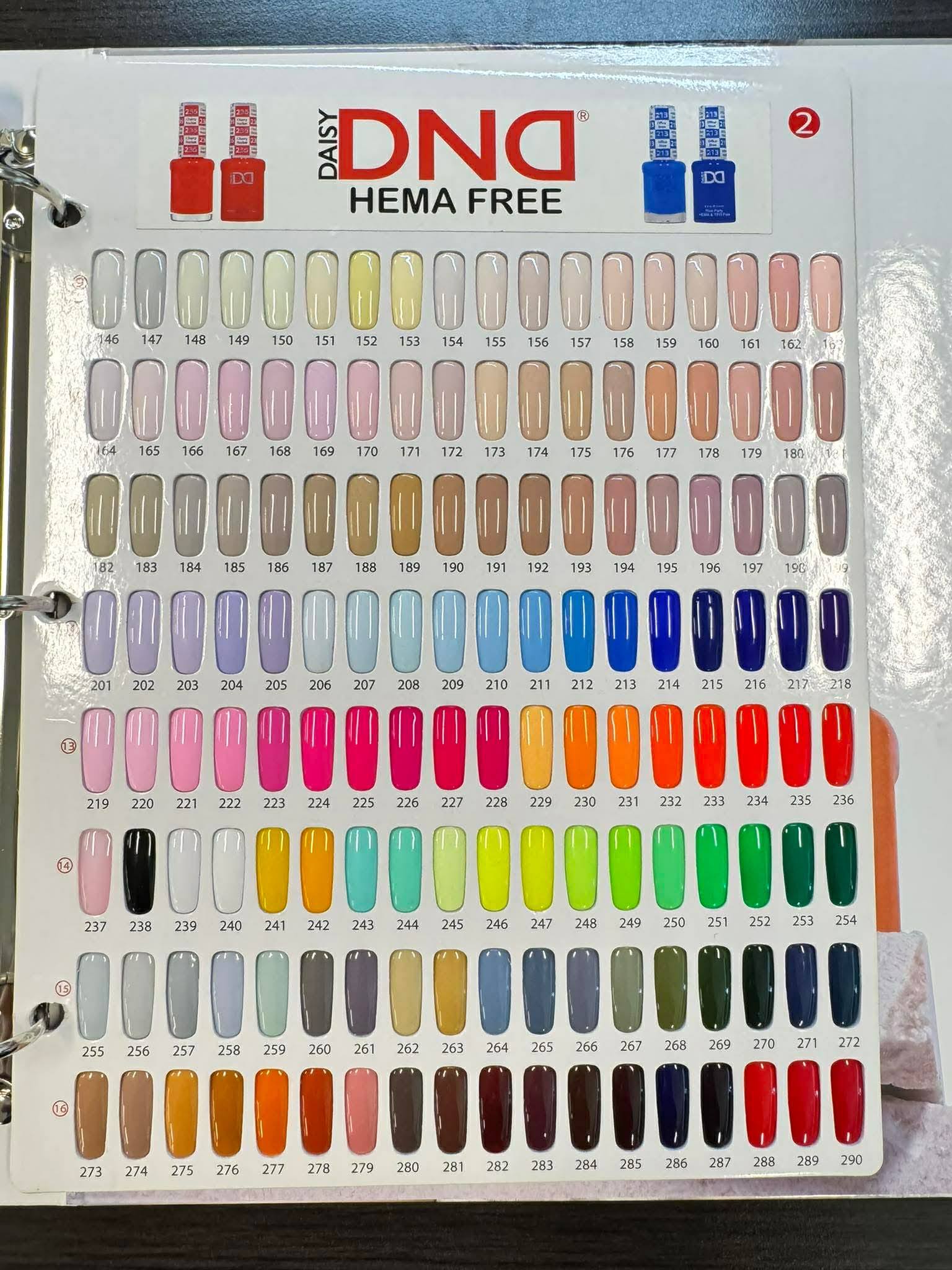 DND HEMA & TPO Free - Full set 288 colors, #001 to #290 (sample book only)