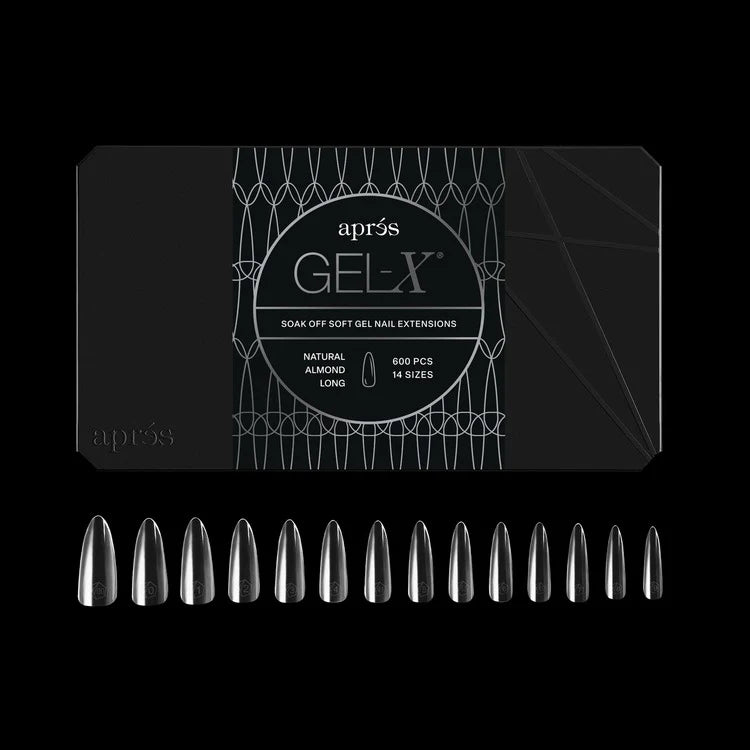 APRES Gel-X Tips 2.0 - Natural Almond Long #L (600pcs Box of Tips 14 sizes)