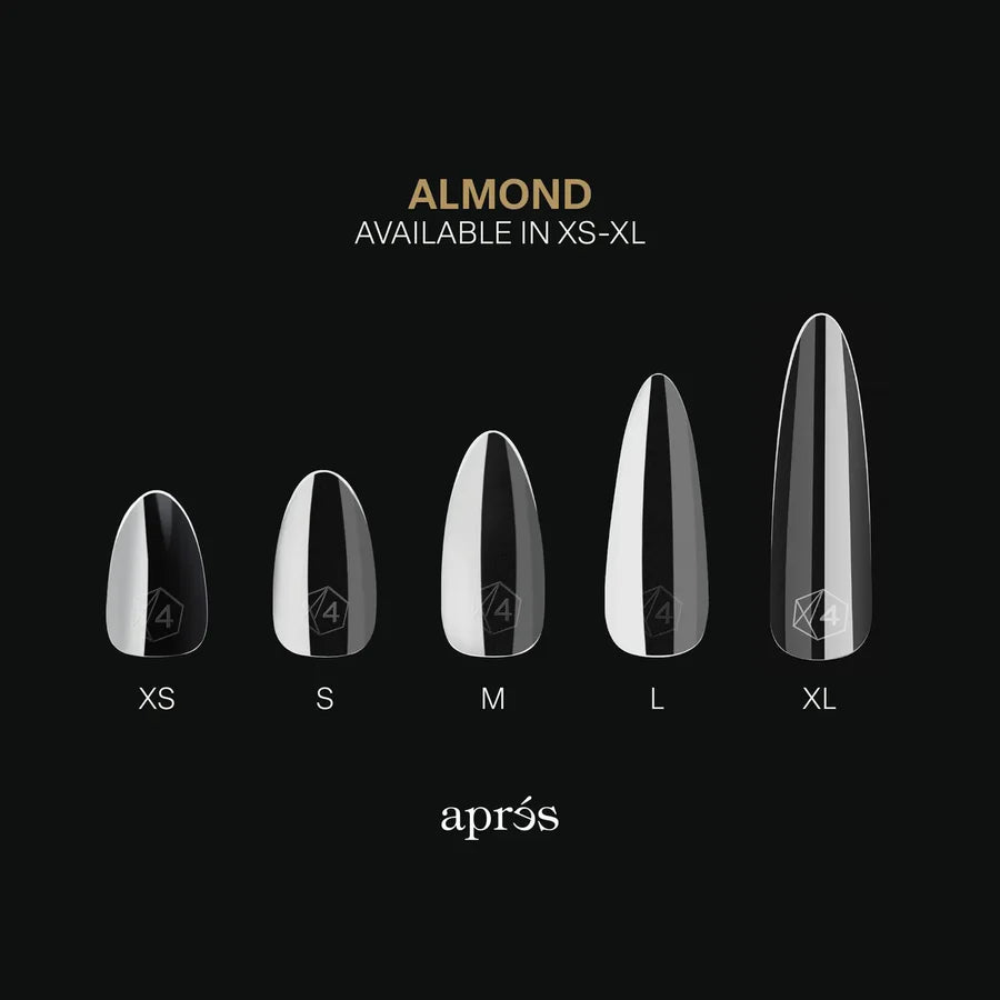 APRES Gel-X Tips 2.0 - Natural Almond Long #L (600pcs Box of Tips 14 sizes)