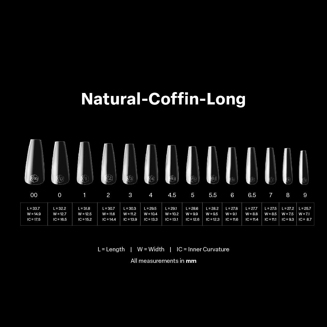 APRES Gel-X Tips 2.0 - Natural Coffin Long #L (600pcs Box of Tips 14 sizes)