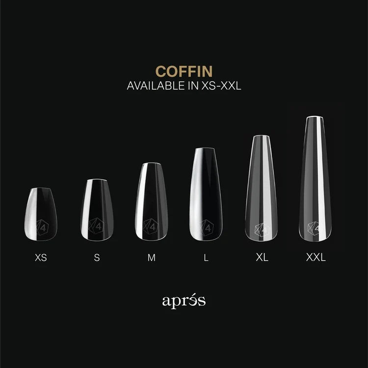 APRES Gel-X Tips 2.0 - Natural Coffin Medium #M (600pcs Box of Tips 14 sizes)