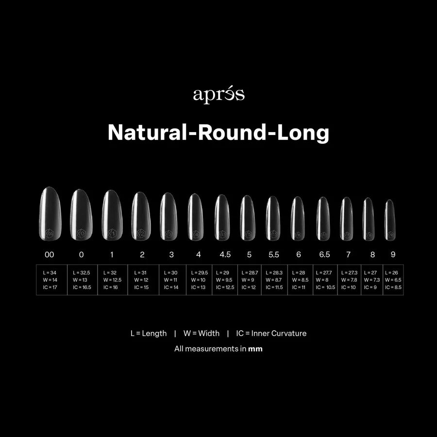 APRES Gel-X Tips 2.0 - Natural Round Long #L (600pcs Box of Tips 14 sizes)