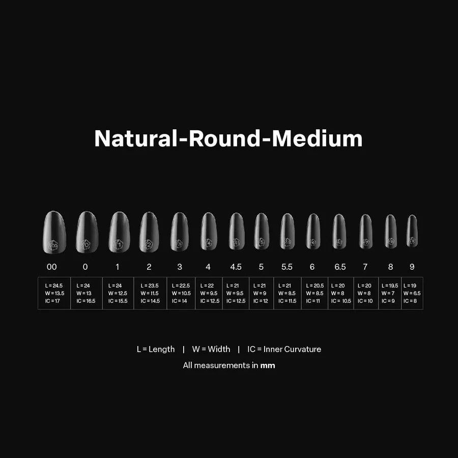 APRES Gel-X Tips 2.0 - Natural Round Medium #M (600pcs Box of Tips 14 sizes)