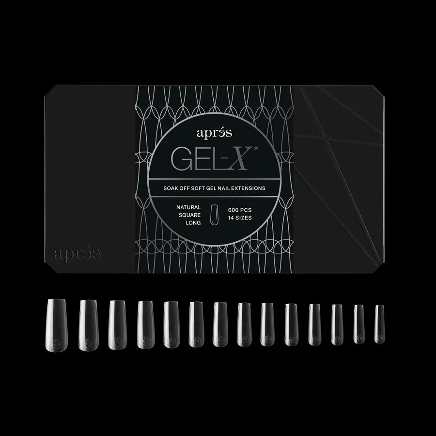APRES Gel-X Tips 2.0 - Natural Square Long #L (600pcs Box of Tips 14 sizes)