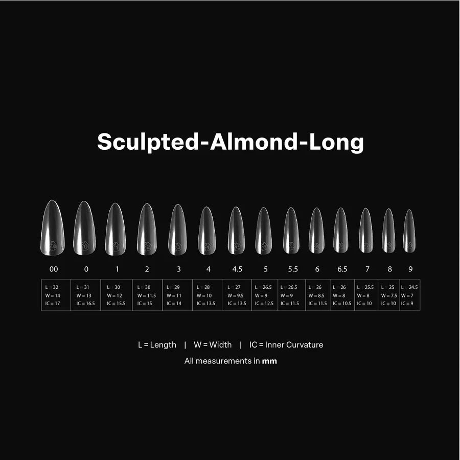 APRES Gel-X Tips 2.0 - Sculpted Almond Long #L (600pcs Box of Tips 14 sizes)