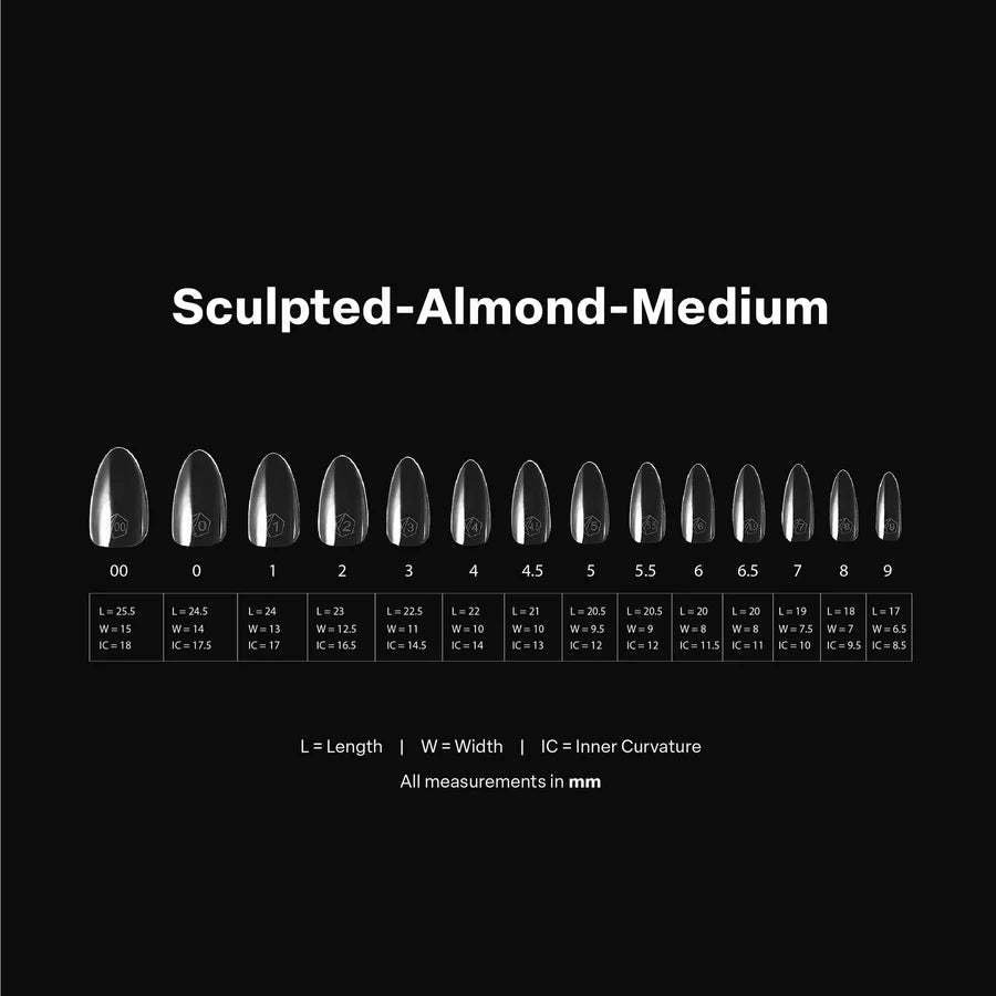 APRES Gel-X Tips 2.0 - Sculpted Almond Medium #M (600pcs Box of Tips 14 sizes)