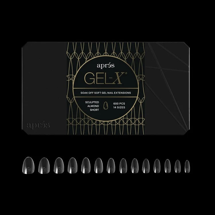 APRES Gel-X Tips 2.0 - Sculpted Almond Short #S (600pcs Box of Tips 14 sizes)