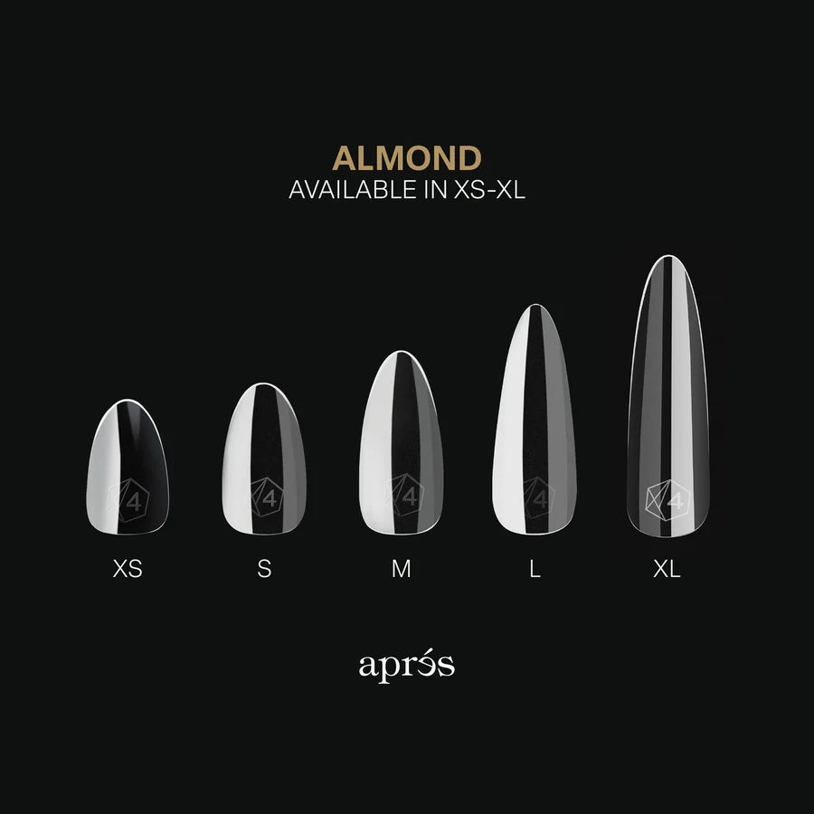 APRES Gel-X Tips 2.0 - Sculpted Almond Short #S (600pcs Box of Tips 14 sizes)