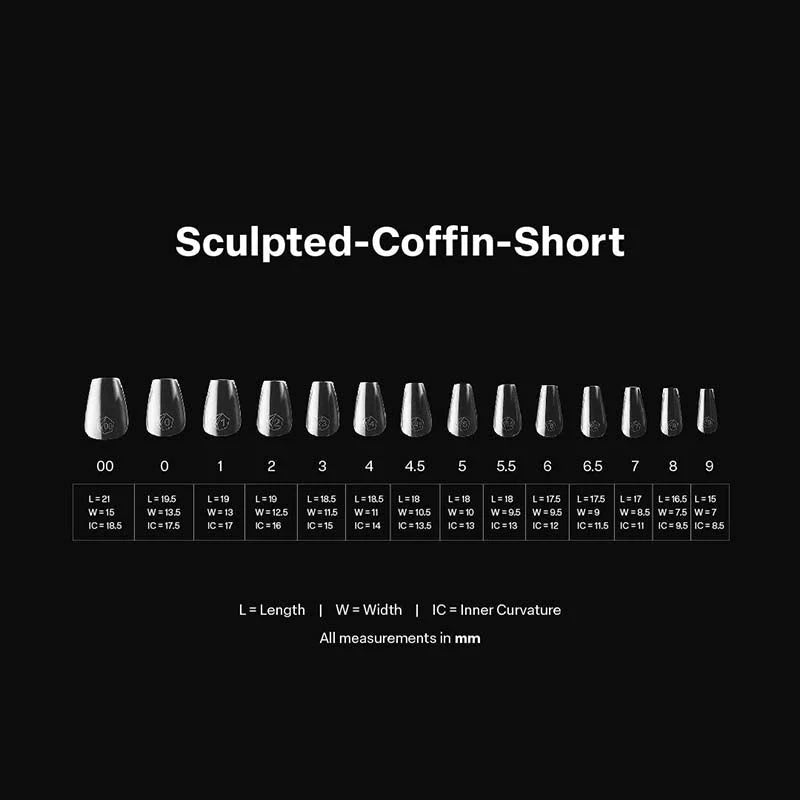APRES Gel-X Tips 2.0 - Sculpted Coffin Short #S (600pcs Box of Tips 14 sizes)