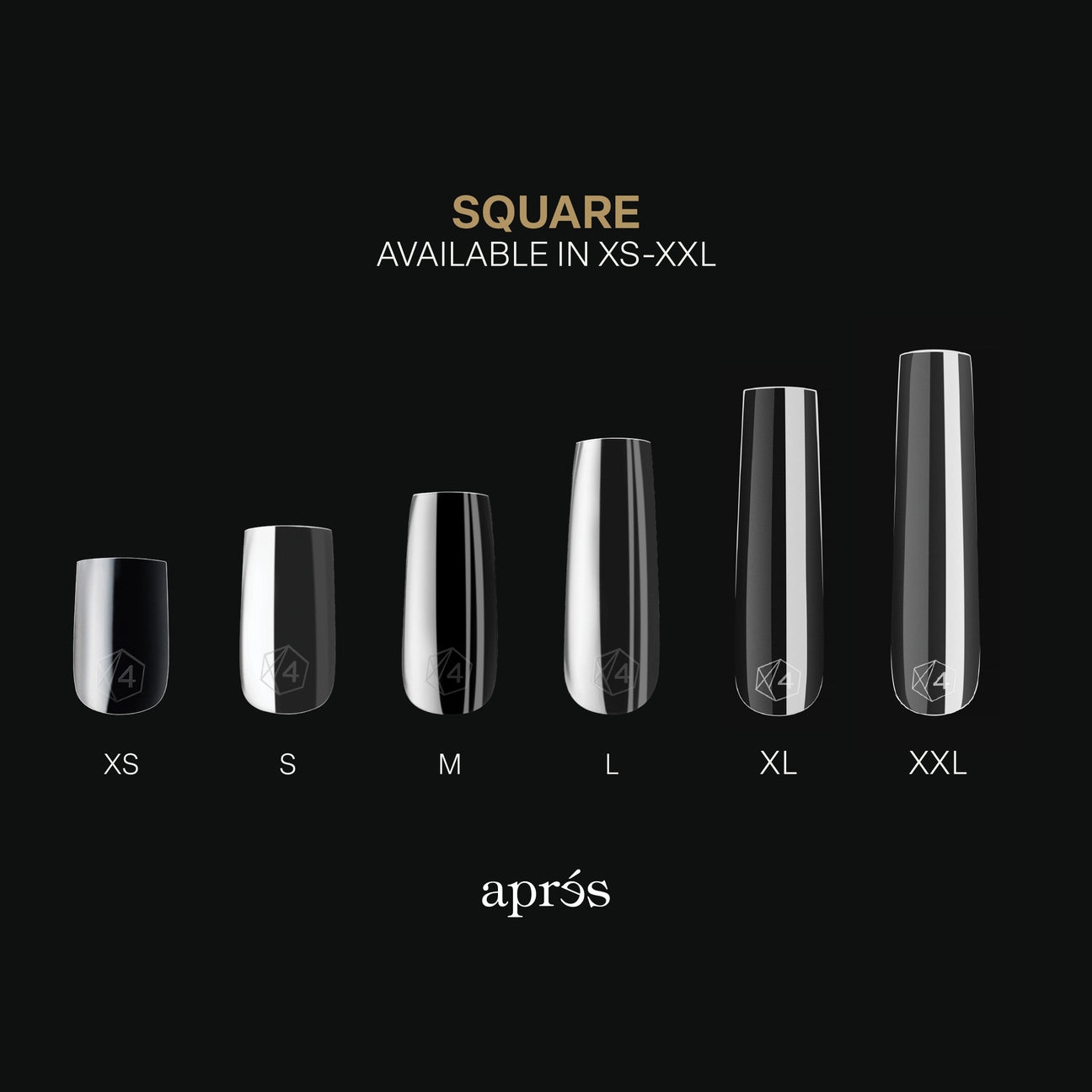 APRES Gel-X Tips 2.0 - Sculpted Square Extra Long #XL (420pcs Box of Tips 14 sizes)