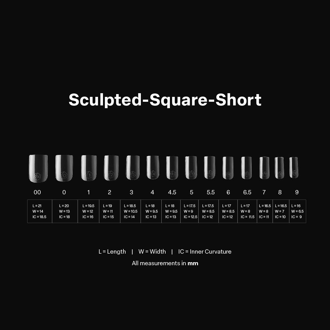 APRES Gel-X Tips 2.0 - Sculpted Square Short #S (600pcs Box of Tips 14 sizes)