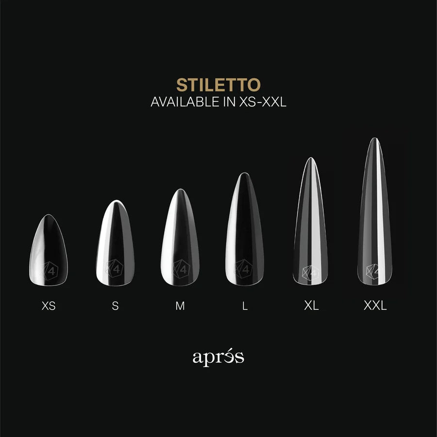 APRES Gel-X Tips 2.0 - Sculpted Stiletto Extra Extra Long #XXL (420pcs Box of Tips 14 sizes)
