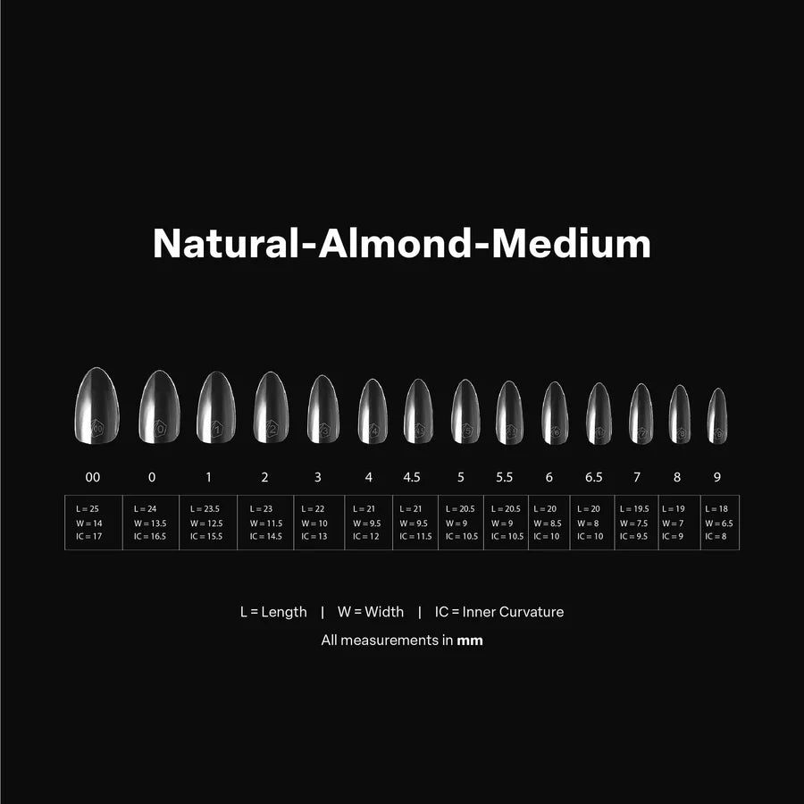 APRES Gel-X Tips 2.0 - Natural Almond Medium #M (600pcs Box of Tips 14 sizes)