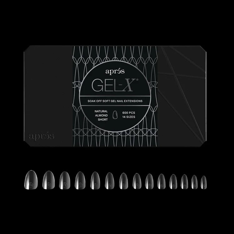 APRES Gel-X Tips 2.0 - Natural Almond Short #S (600pcs Box of Tips 14 sizes)