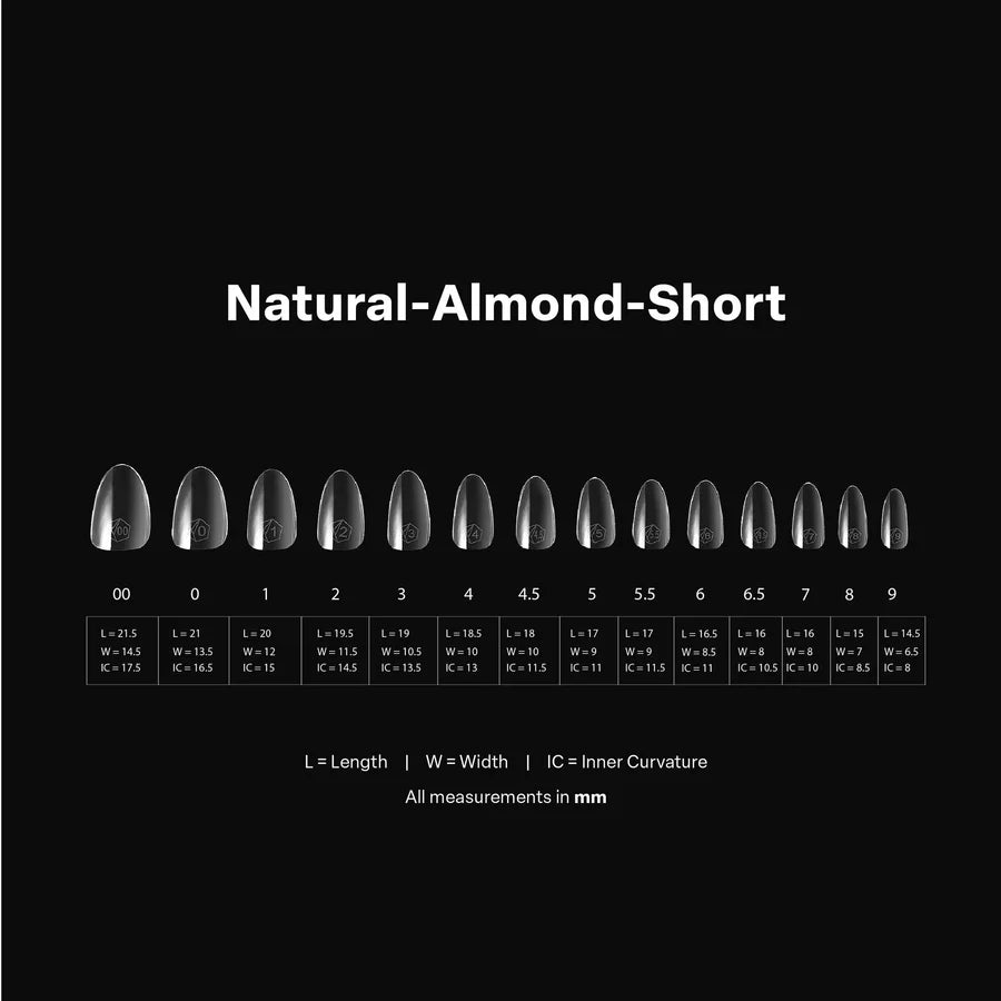 APRES Gel-X Tips 2.0 - Natural Almond Short #S (600pcs Box of Tips 14 sizes)